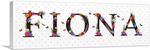 ARTCANVAS FIONA Mädchen Name Zimmer Deko Panorama Leinwand Kunstdruck - Bild 1 von 11