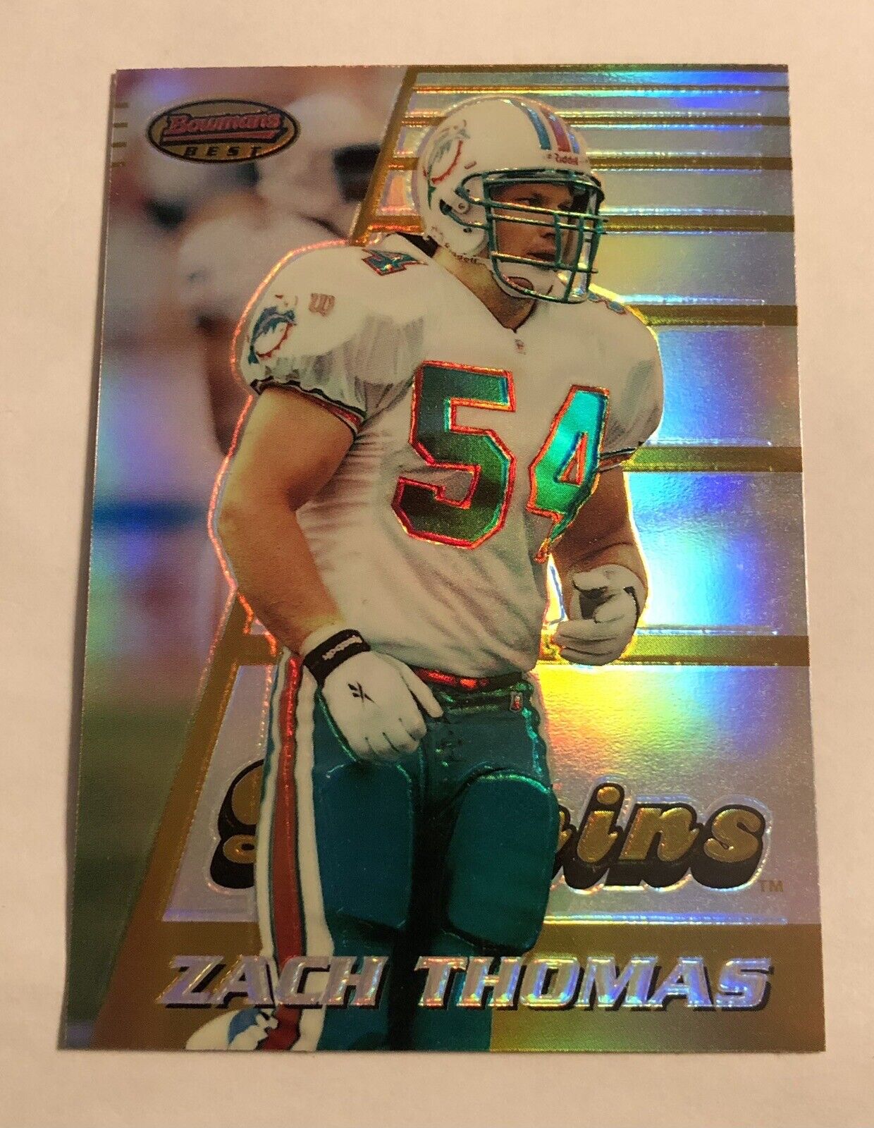 1996 Bowman’s Best Zach Thomas Rookie RC Refractor #175!! See Pics.