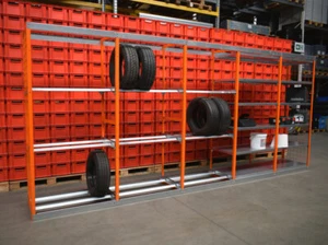 Lünetec Reifenregal Großfachregal Felgenregal Fachbodenregal Länge 4975 mm Stahl - Bild 1 von 10