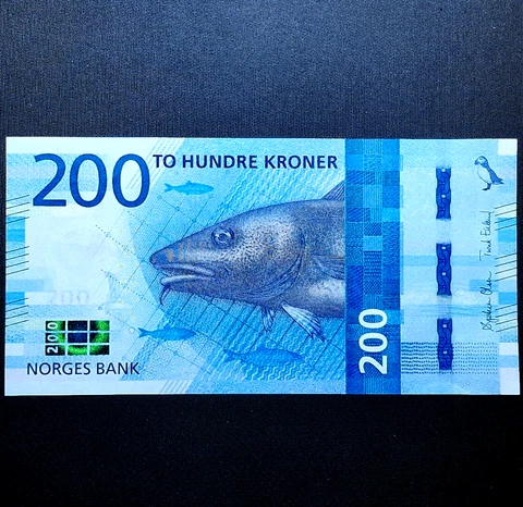 Norway 2016 - Fish - UNC Banknote - 200 Kroner Money Cover