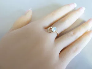 22k Gold ring (plated) CZ stones (Jade) Sizes 5, 6, 7 FREE POST AUSTRALIA, NWT - Foto 1 di 6