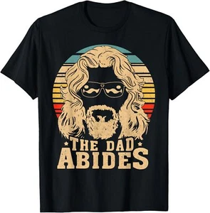 Retro The Dad Abides Funny Dad Daddy Father's Day T-Shirt Hoodie - Picture 1 of 11