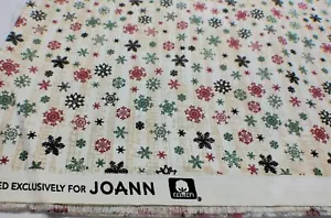 JoAnn Christmas Cotton Fabric - Multicolor Snowflakes - 2 1/2 yards - C-610-I - Picture 1 of 8
