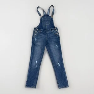 SO Girls Denim Bib Overalls Size 12 Distressed Stretch - Picture 1 of 8