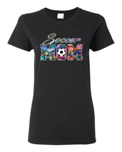 Colorida camisa gráfica de fútbol mamá día de la madre mujer - Imagen 1 de 9