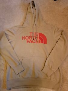 New! Womens The North Face Size Large Sweatshirt. Hoodie. Tan and Reddish Coral.