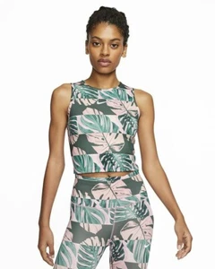 Camiseta de Ejercicio Nike Dri-Fit Calce Ajustado Para Mujer Rosa Tropical Crop Spandex, ¡NUEVA! XS - Imagen 1 de 6