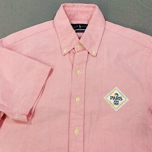 Camisa Ralph Lauren Juegos Olímpicos de París Rosa X Botón Pequeño Manga Corta Calce Clásico - Imagen 1 de 7