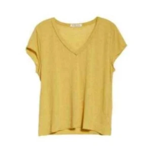 Free People We the Free Kaylen V Neck T-Shirt Mustard X Small NWOT $58 - Picture 1 of 3