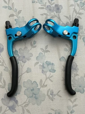 Palancas de freno Grafton Reentrada Canti Azul Turquesa De colección Años 90 MTB CNC EE. UU. Kooka Foto 1 de 4