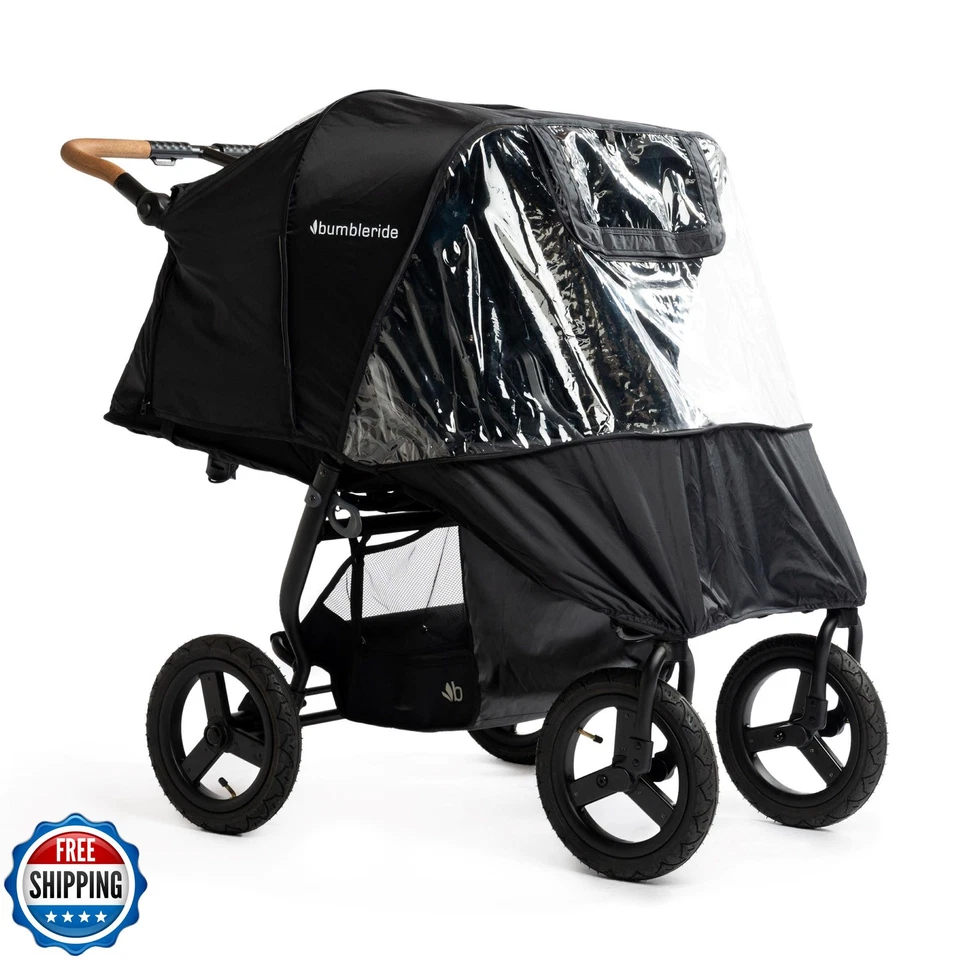 Cubierta de lluvia para cochecito doble Bumbleride Indie - Rai sin PFAS sin PVC Foto 1 de 2