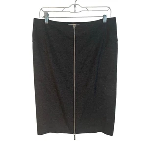 Michael Kors Charcoal Gray Straight Skirt Full Zip Stretchy Material Size 12 - Picture 1 of 6