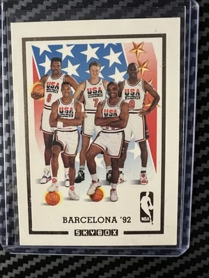 Tarjeta del equipo de baloncesto Skybox Barcelona 1992 Estados Unidos Foto 1 de 2