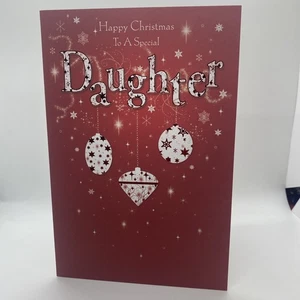 Happy Christmas To A Special Daughter Christmas Greetings Card - Picture 1 of 4