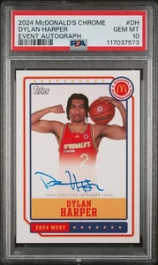 2024 Topps Chrome McDonald's All-American Dylan Harper Event Auto #EA-DH PSA 10 - Picture 1 of 2