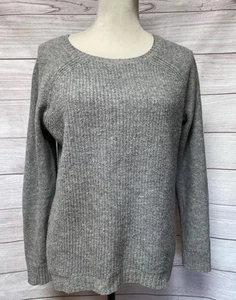 J Crew Gray Wool Sweater Leather Elbow Patches S Lightweight - Picture 1 of 7