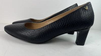 VIONIC Women MADISON MIA Leather Pumps BLACK SNAKE  8.5 M New - Image 1 of 4