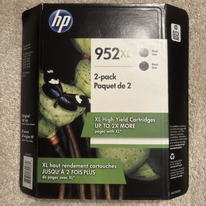 New Genuine HP 952XL Black 2 Pack Ink Cartridge EXP 03/2021 - Picture 1 of 8
