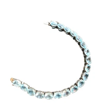 PULSERA TENIS PLATA ESTERLINA 925 Y TOPACIO AZUL 65 QUILATES CIELO Foto 1 de 4