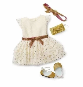American Girl All That Glitters Dress Christmas Holiday Gold Outfit NIB - Picture 1 of 5