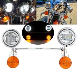 LED Passing Lights Bar Kit For Harley Touring Road King Glide Softail Sportster - Picture 1 of 12