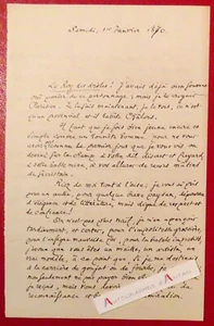 ● L.A.S 1870 Henry d'AUDIGIER amusante lettre - 24 rue de Matignon - Paris - Picture 1 of 2