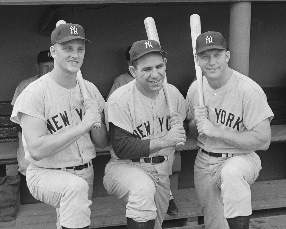 8x10 Photo ROGER MARIS, YOGI BERRA, MICKEY MANTLE New York Yankees Bronx Bombers - Image 1 of 1