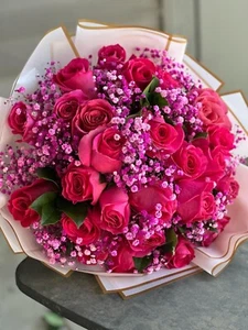 Fresh Multi color Roses Flower Bouquet 35 Stems - Picture 1 of 5