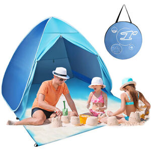 Automatic Pop-up Beach Tent Open in Seconds 3-4 Persons UPF50+ Beach Sun Shade