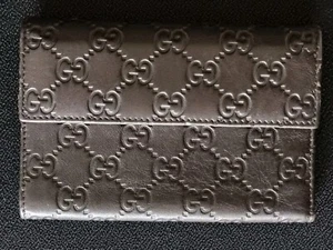 GUCCI PURSE GUCCISIMA PATTERN BROWN LEATHER A VINTAGE COLLECTIBLE FASHION BEAUTY - Picture 1 of 9