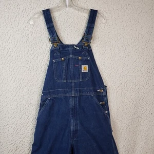 Carhartt R07-DST Men’s Denim Overalls 34x29 Workwear Retro Western Utility Ranch - Picture 1 of 12