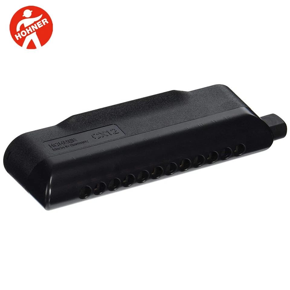 Hohner 7545 CX12 Black Chromatic Harmonica - Key of A - Professional Series  - Image 1 of 1