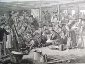 Chinesische Emigranten Bound San Francisco Steamship Alaska 1876 - Bild 1 von 2