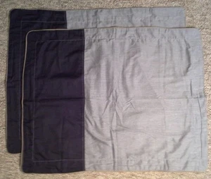 Blocco colore Apt 9 grigio/nero shams standard con bordo cordoncino tortora ~ coppia - Foto 1 di 2