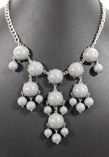 VETEMENTS Collana Goccia Pendente Dichiarazione Collana Perline Grigie