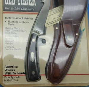 Schrade USA made {158OT} Old Timer-"Guthook Skinner" Knife-Sheath/Papers-Clampac - Picture 1 of 5