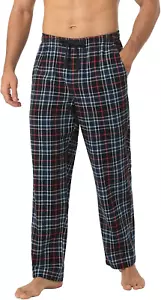 Men'S Pajama Pants Cotton Flannel Plaid Lounge Fleece Warm Sleepwear Pants PJ Bo - Picture 1 of 12