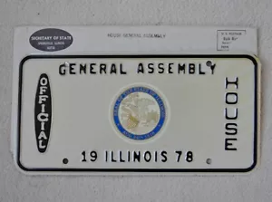 1978 Illinois General Assembly Sample License Plate ++ Mint IL - Picture 1 of 2