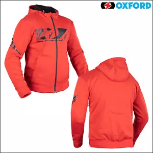 Oxford Super Hoodie 2.0 Mens Motorcycle Motorbike Aramid Armoured Fleece -Red - Picture 1 of 16