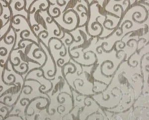 SAHCO PORTICO CHAMPAGNE EXCLUSIVE BIRD VINE VELVET FABRIC BY 1/2(0.5) YARD 51"W - Picture 1 of 8