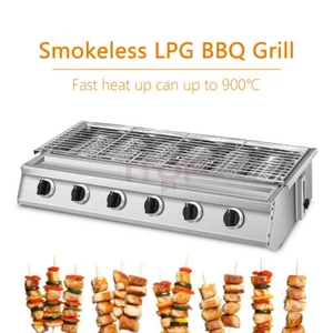 6Burners LPG Gas BBQ Grill Outdoor Barbeque Cooker Fit For Picnic Family Party - Picture 1 of 6