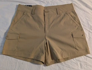 Eddie Bauer Shorts Womens 14 Cargo Pocket Short NWT Khaki Outdoor Hiking Camping - Picture 1 of 5