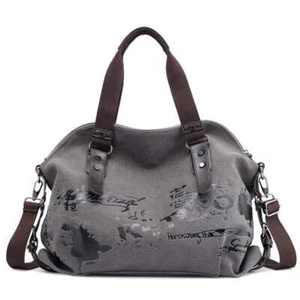 Bolsos de hombro de lona para mujer vintage estampados en graffiti diseñador famoso... - Imagen 1 de 6