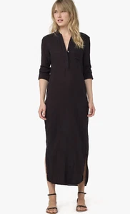 James Perse Black Caftan Maxi Long Shirt Dress 2 /M Coverup Pullover Light &Airy - Picture 1 of 12