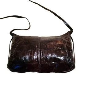 Vintage Eel Leather of the Sea Handbag Purse Dark Brown - Picture 1 of 7