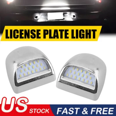 For 99-13 Chevy Silverado Avalanche Chrome LED License Plate Light Housing — 第 1/4 张图片