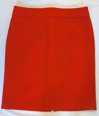 J Crew Womens Wool Pencil Knee Length Lined Skirt - Orange - Size 14 - Image 1 of 4