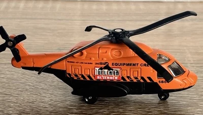 2003 Matchbox SKY BUSTERS MISSION CHOPPER Orange Volcano Diecast 4" HELICOPTER - Image 1 of 4