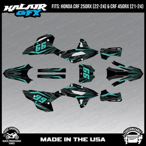 Graphics Kit for Honda CRF450RX (2021-2024) and CRF250RX (2022-24) Prime - TEAL - Picture 1 of 4