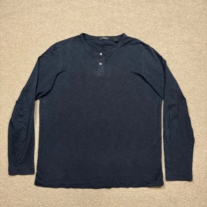 Theory Men's Size L Black Long Sleeve Henley Neck Pullover Lightweight * READ * - Picture 1 of 9